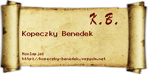 Kopeczky Benedek névjegykártya